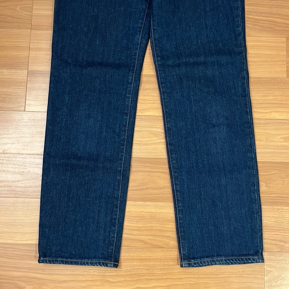 J.Crew Petite High-rise '90s classic straight-fit jean in Dark Resin Rinse Wash - Picture 9 of 10